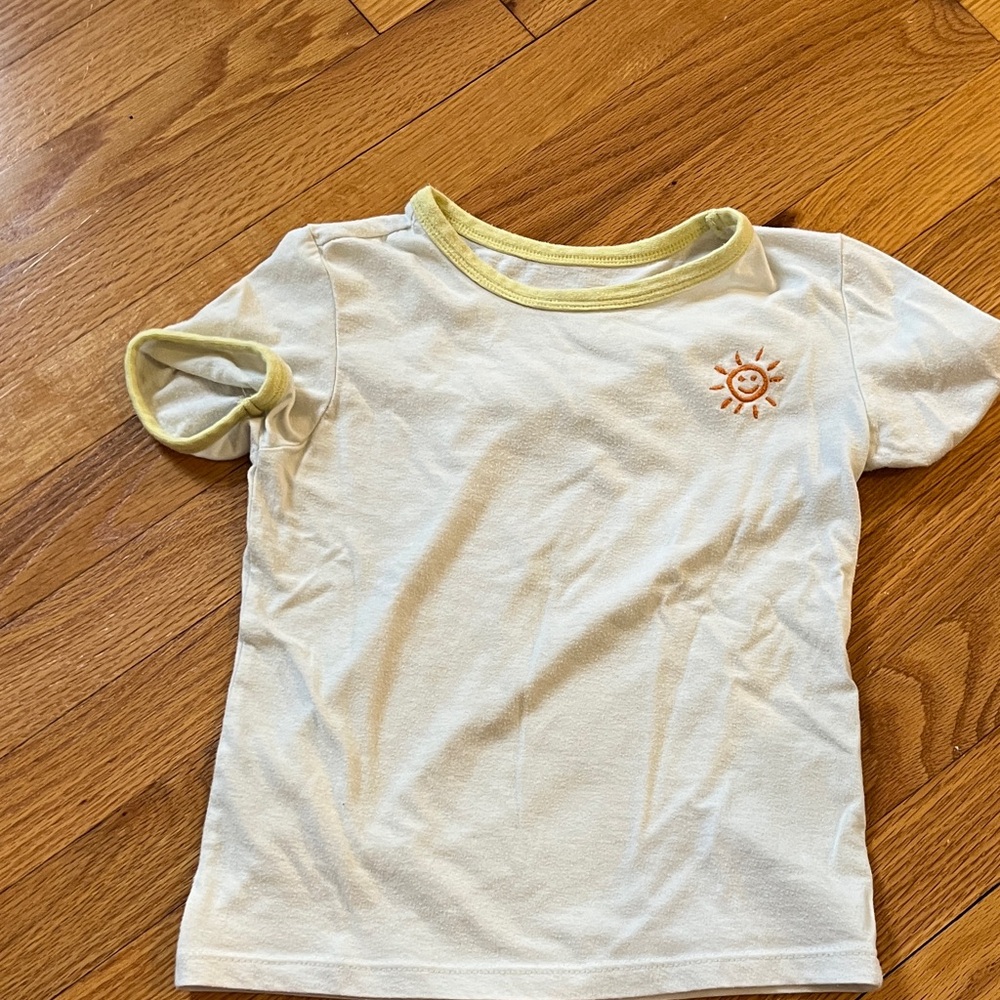 Cat & Jack Cream Tee with Yellow Accents and Sun Design